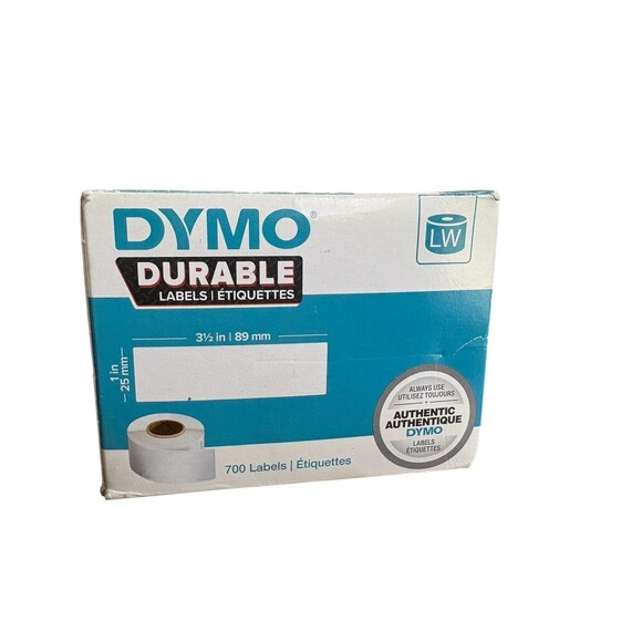 Dymo 1933081 Lw Durable 1”X 3 1/2”White Poly Labels 700 Labels New Sealed Labels - Picture 4 of 7